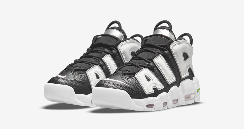 Nike Air More Uptempo Black White DN8008-001 front corner