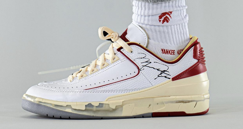 On Foot Take on the Off-White Air Jordan 2 Low White Red 04