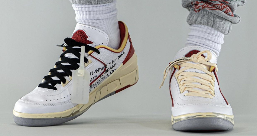 On Foot Take on the Off-White Air Jordan 2 Low White Red 07