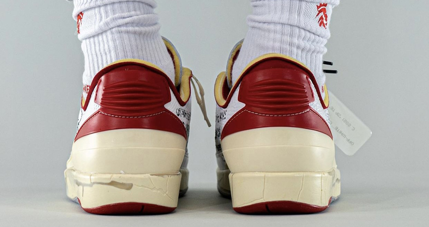 On Foot Take on the Off-White Air Jordan 2 Low White Red 08