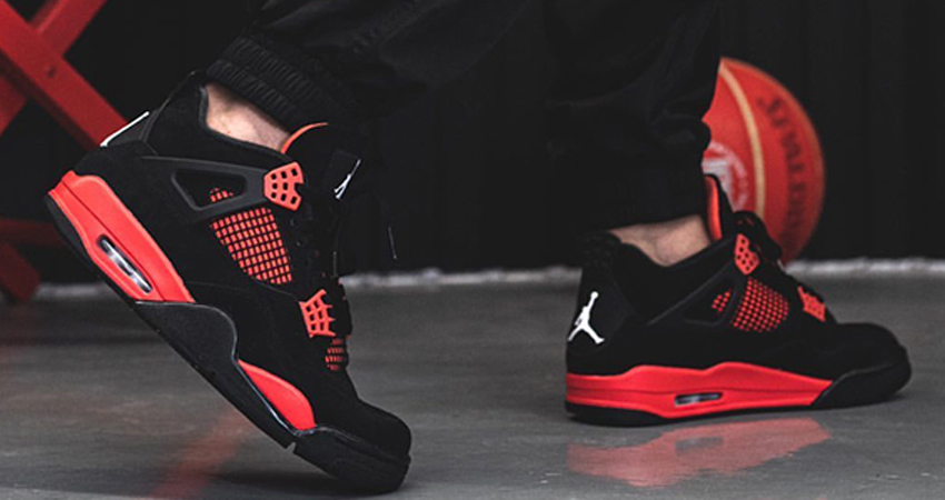 Red Thunder Air Jordan 4 On Foot Look 04