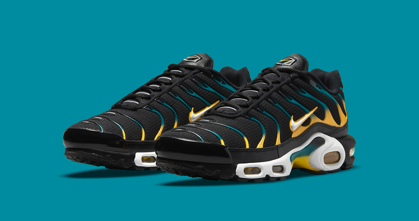 Stunning Black Nike TN Air Max Plus in Gradient Yellow Teal 02