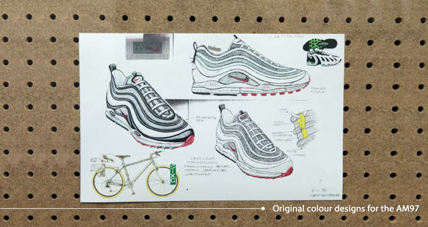 Original colour designs for the Air Max 97