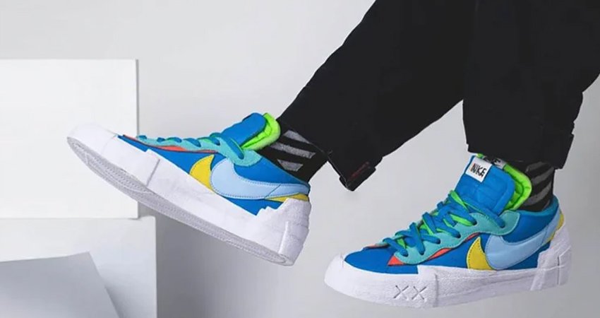 KAWS sacai Nike Blazer Low Blue Multi DM7901-400
