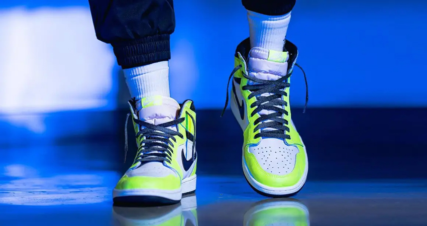 Air Jordan 1 High OG Volt Looks Great On Feet 03