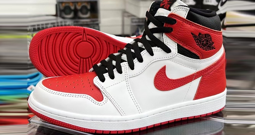 Explore Air Jordan 1 High OG Heritage White University Red In All Sizes 01