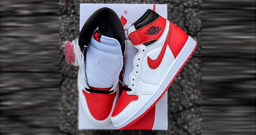 Explore Air Jordan 1 High OG Heritage White University Red In All Sizes 03