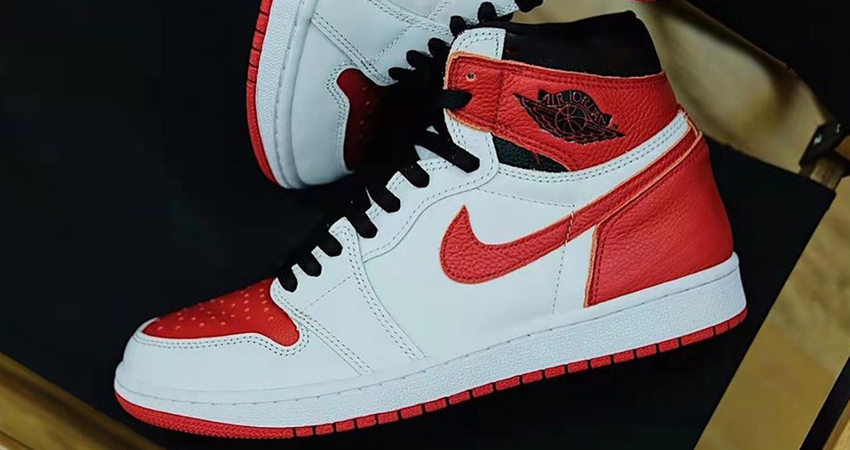 Explore Air Jordan 1 High OG Heritage White University Red In All Sizes 04