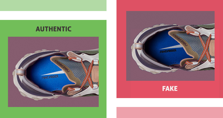 Nike React Element 87 real vs fake insole