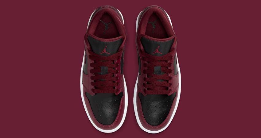 This Air Jordan 1 Low Is Dressed Up In A Wine Like Red 03