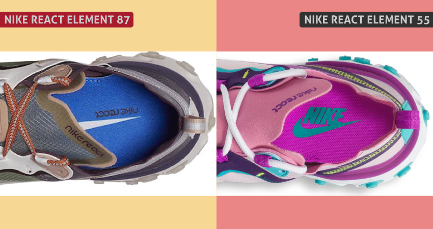 Nike React Element 87 VS 55 insole