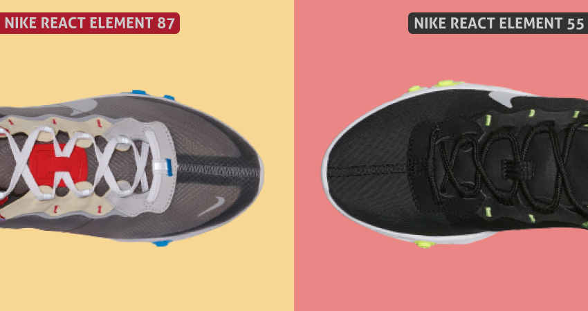 Nike React Element 87 VS 55 upper