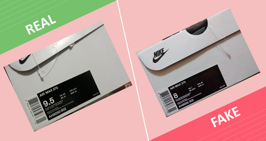 Real vs Fake Nike Air Max 270 trainers