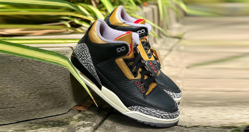 Dark And Luxurious The Air Jordan 3 Womens “Black Cement Gold 01