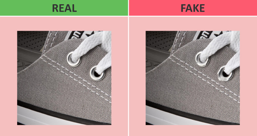  Converse one star real vs fake eyelets