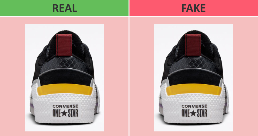 Converse One Star Real vs Fake heel tab