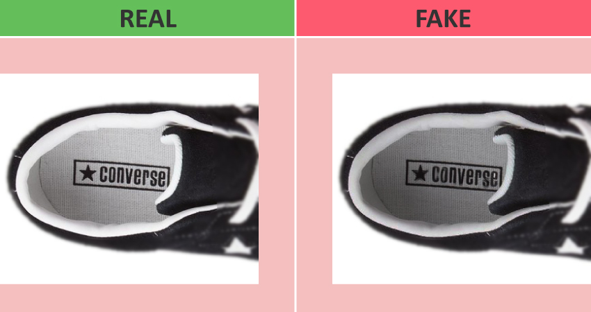 Converse One Star Real vs Fake insole