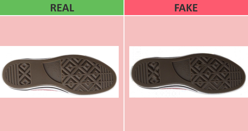 Converse One Star Real vs Fake outsole