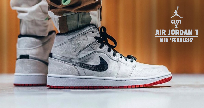 CLOT x Air Jordan 1 Mid 'Fearless.'