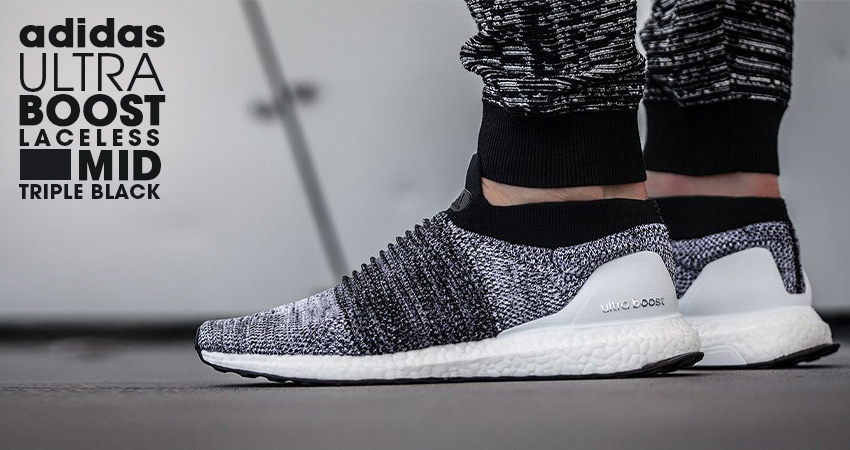adidas Ultra Boost Laceless Mid Triple Black