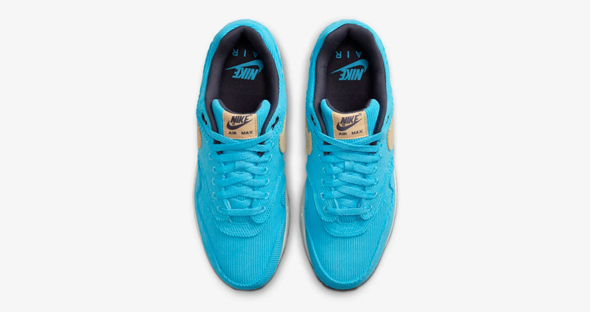 Add a pop of Baltic Blue to your shoe collection with Nike's Air Max1 Premium Corduroy 03