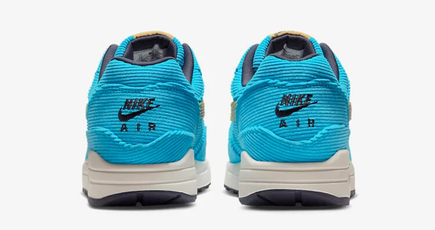 Add a pop of Baltic Blue to your shoe collection with Nike's Air Max1 Premium Corduroy 04
