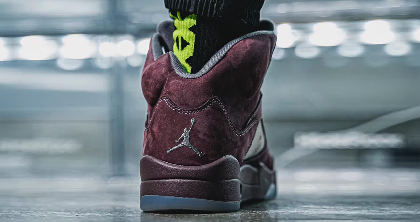 On Foot Look Of The Air Jordan 5 Burgundy back