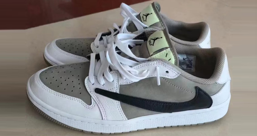 First Look Of The Travis Scott x Air Jordan 1 Low Golf lifestyle left