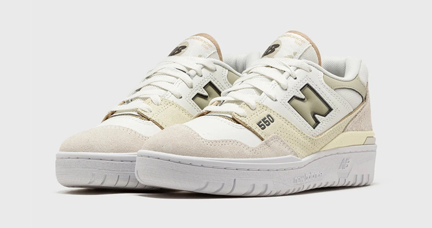 New Balance 550 Sea Salt Olive BBW550SK front corner