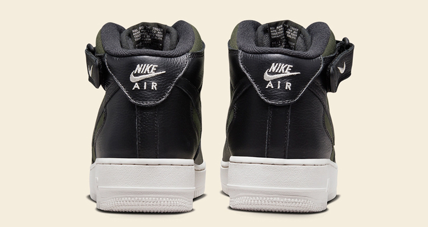 The Nike Air Force 1 Mid Adorns Olive Treated Canvas back