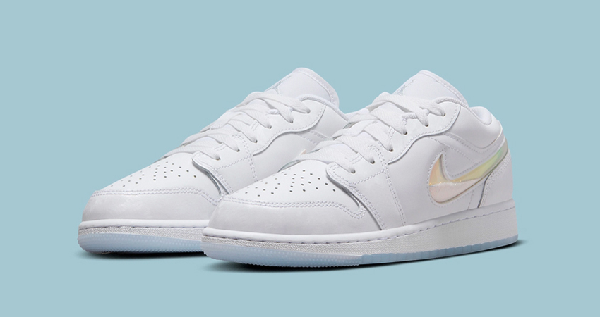 Air Jordan 1 Low Gets A Dazzling Update With Glitter Swooshes front corner