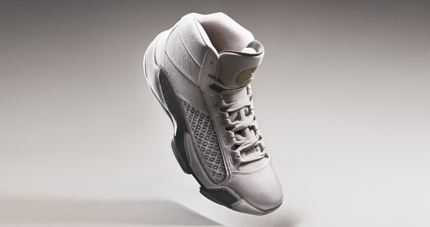 Air Jordan 38 White Grey lifestyle front corner 1