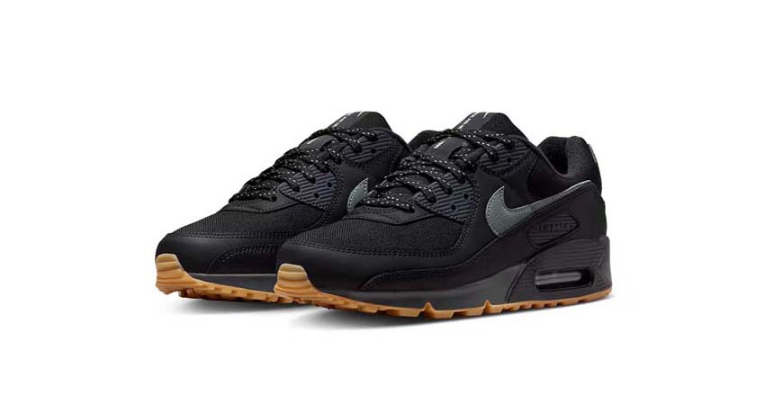 The Nike Air Max 90 ‘Black Gum Drop Details front corner