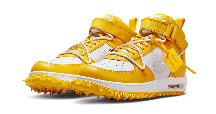 Off White™ x Nike Air Force 1 Mid SP Varsity Maize Drop Details front corner
