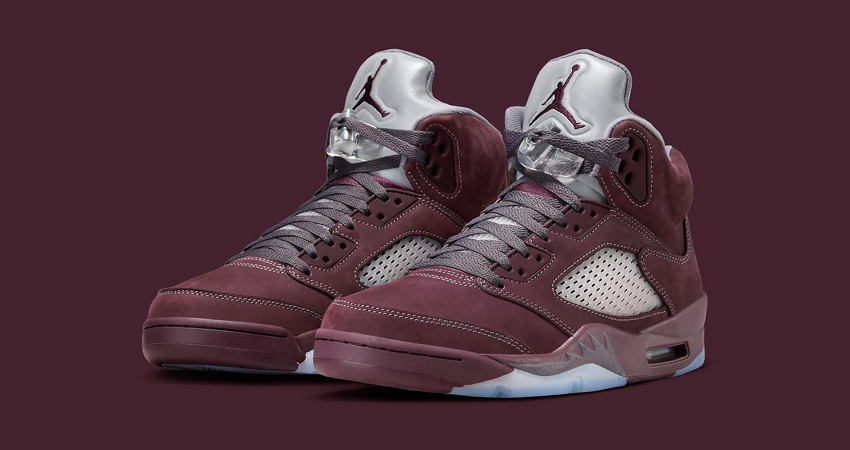 Official Images Of The Air Jordan 5 ‘Burgundy front corner