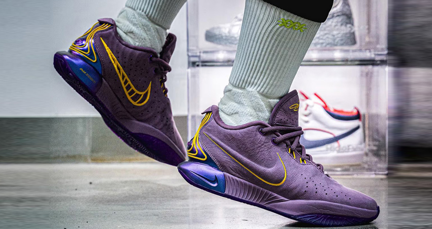 On Foot Look at the Nike LeBron 21 Violet Dust back corner
