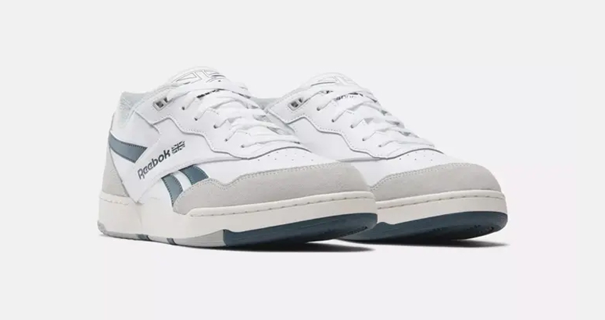 Reebok BB 4000 II White Chalk Hoops Blue 100033848 front corner 1