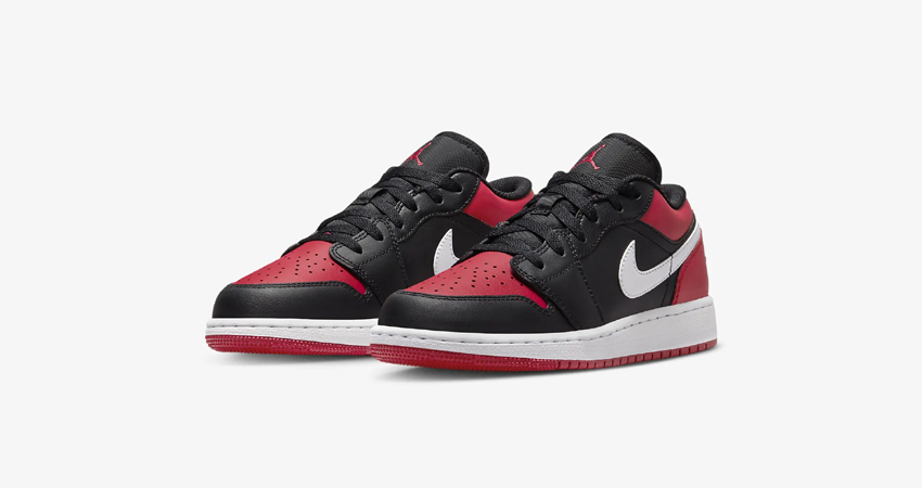 The Air Jordan 1 Low Sports An Alternate ‘Bred Toe front corner