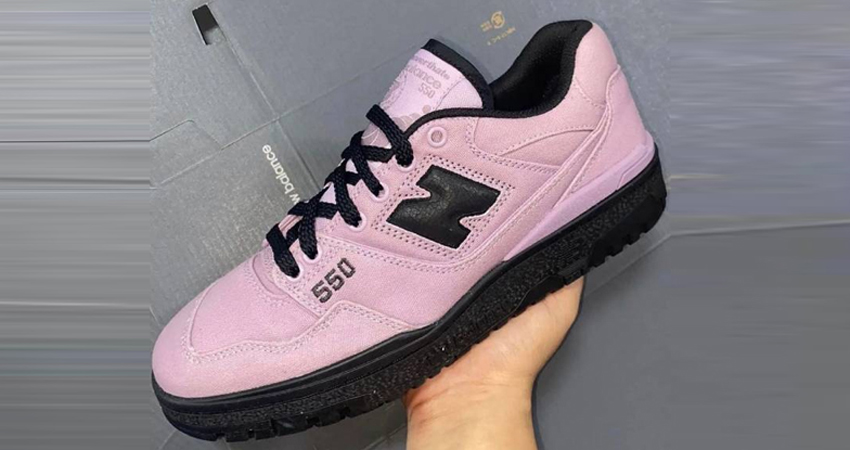 thisisneverthat x New Balance 550 Pink lifestyle front corner 1
