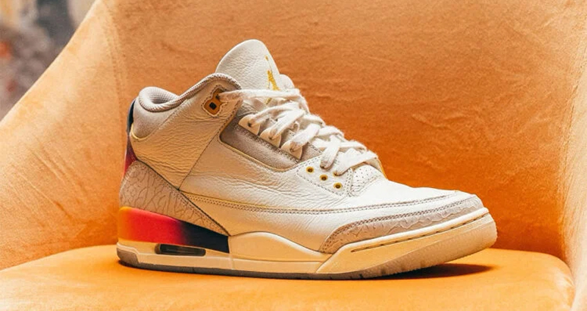 J Balvin x Air Jordan 3 Sunset Release Details lifestyle front corner