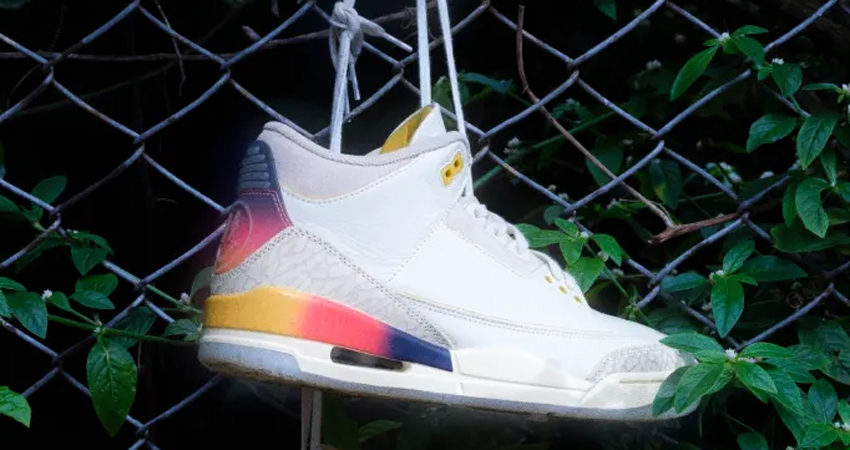 J Balvin x Air Jordan 3 Sunset Release Details lifestyle right