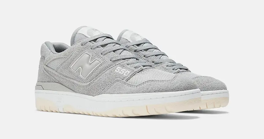 New Balance 550 Slate Grey Suede BB550PHD front corner