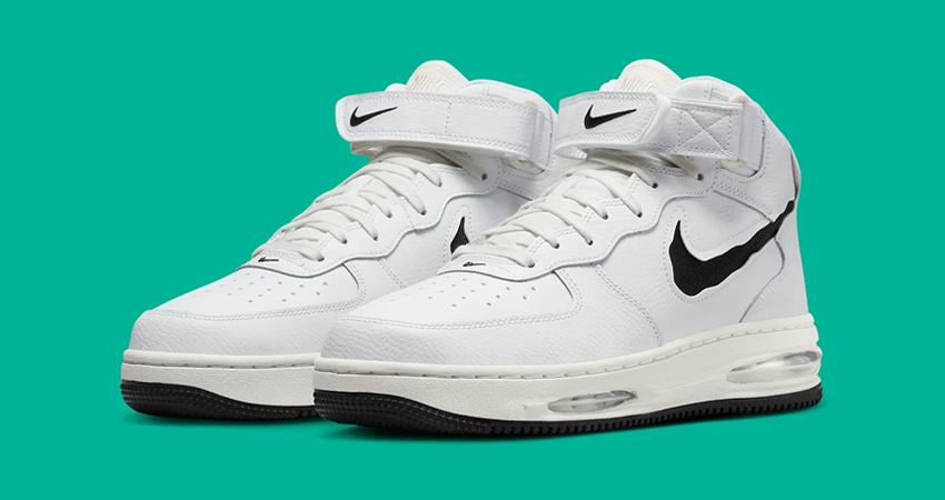 Nike Air Force 1 Mid Air Max White Black front corner 1