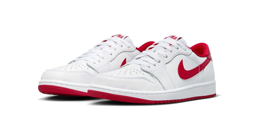 Official Images Of The Air Jordan 1 Low OG ‘WhiteUniversity Red front corner