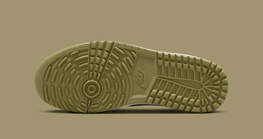 Official Images Of The Travis Scott x Air Jordan 1 Low OG Golf Olive down