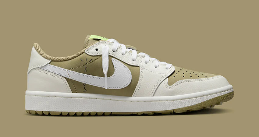Official Images Of The Travis Scott x Air Jordan 1 Low OG Golf Olive right