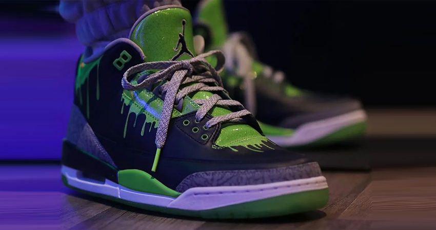Gear Up For The Hottest December Drop New Air Jordan 3 Doernbecher onfoot front corner