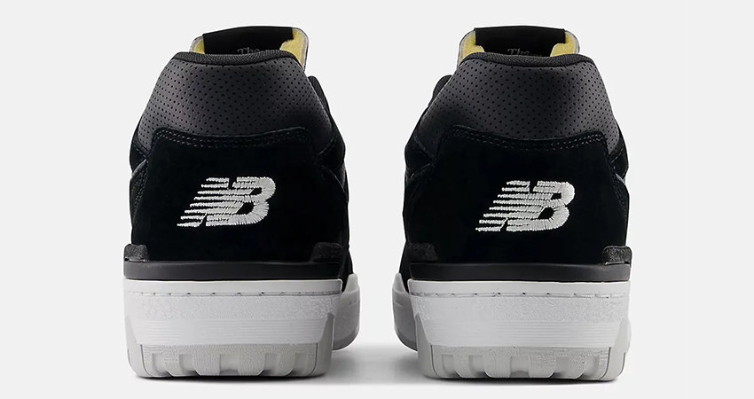 New Balance 550 Perforated Toe Black White BB550PRA back 1