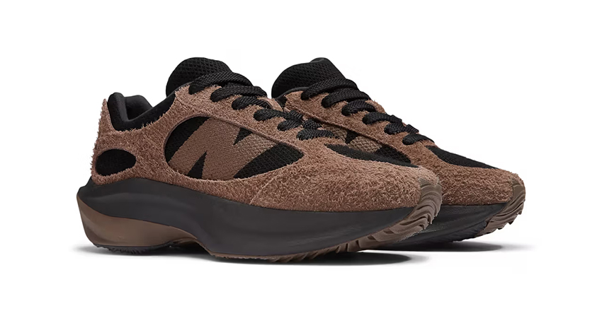 New Balance Warped Runner Gets A Sleek Makeover In ‘Dark Mushroom front corner