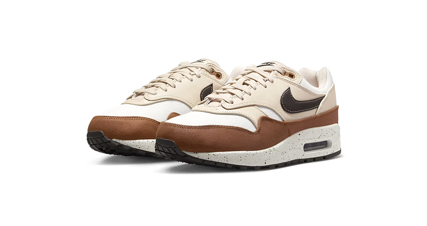 Nike Air Max 1 87 Flexes in Slick Velvet Brown Look front corner